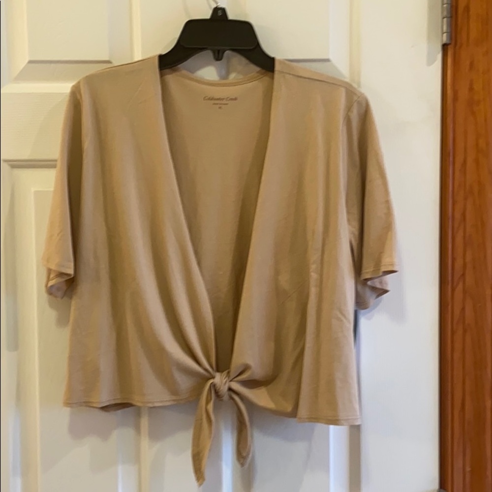 Cold Water Creek tie front shrug.